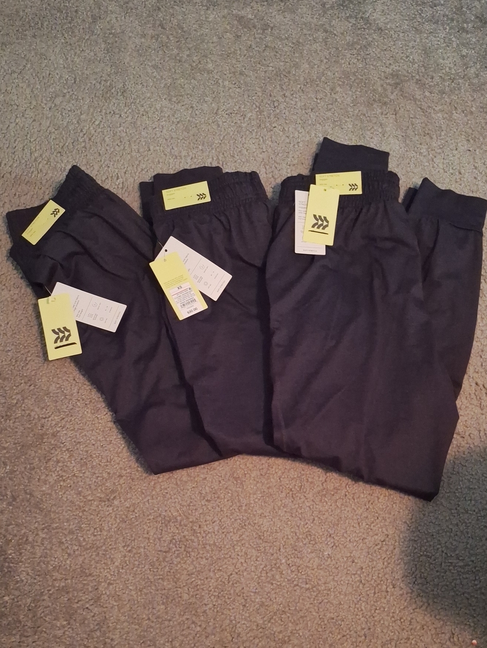 Kids Black Elastic Waist Bottoms -3 Pack